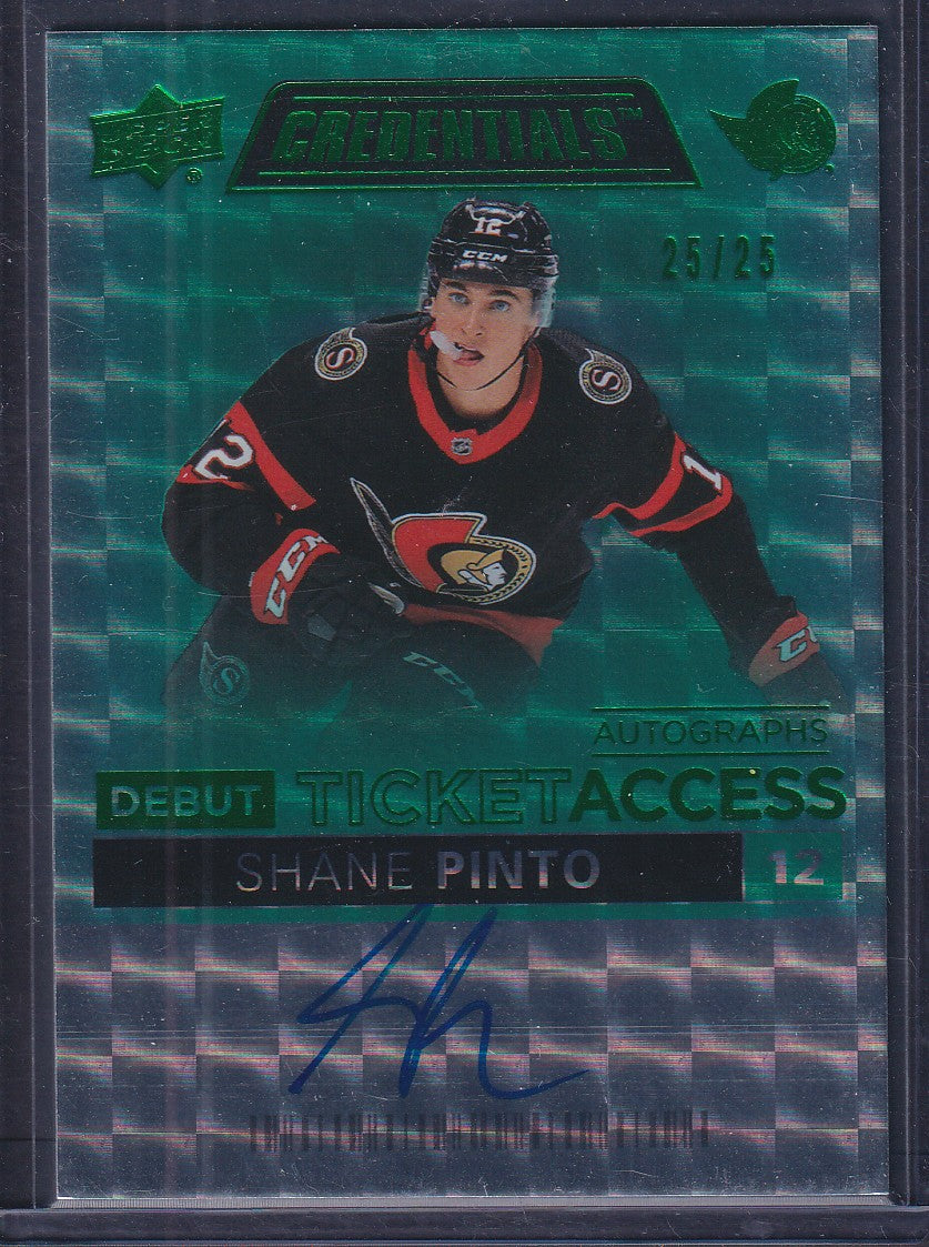 SHANE PINTO - 2021 Upper Deck Credentials Debut Ticket Access Auto #DTAA-PI, /25