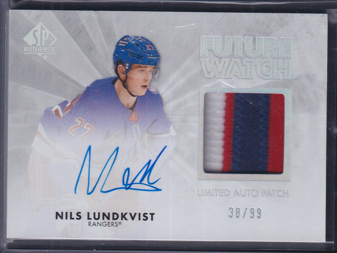 NILS LUNDKVIST - 2021 SP Authentic Future Watch Auto Patch #RFWAP-NL, /99