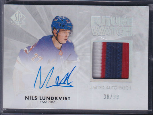 NILS LUNDKVIST - 2021 SP Authentic Future Watch Auto Patch #RFWAP-NL, /99