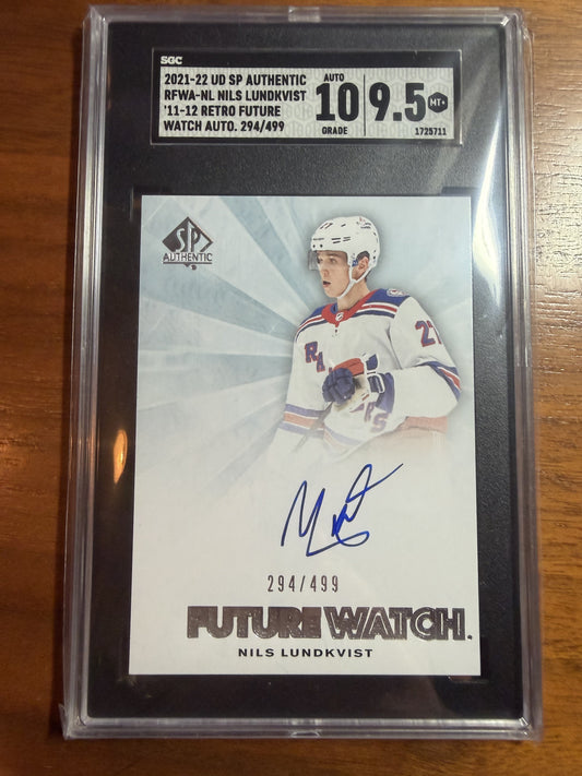 NILS LUNDKVSIT - 2021 SP Authentic Future Watch Auto #RFWA-NL, /499, SGC 9.5