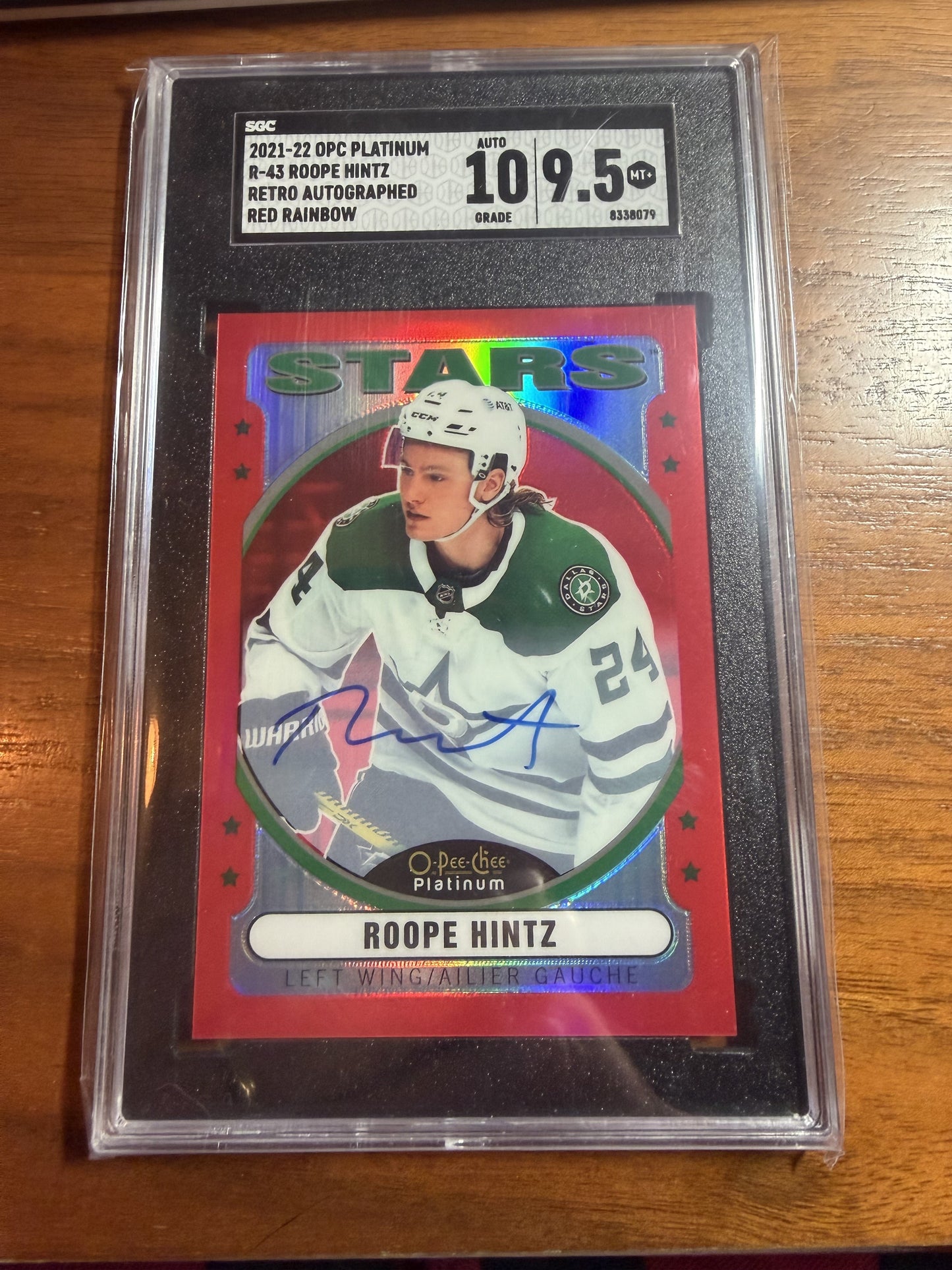 ROOPE HINTZ - 2021 OPC Platinum RED RAINBOW AUTO #R-43, SGC 9.5