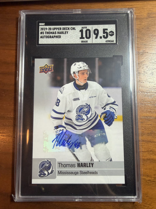 THOMAS HARLEY - 2019 CHL Hockey Steelheads Auto #5, SGC 9.5