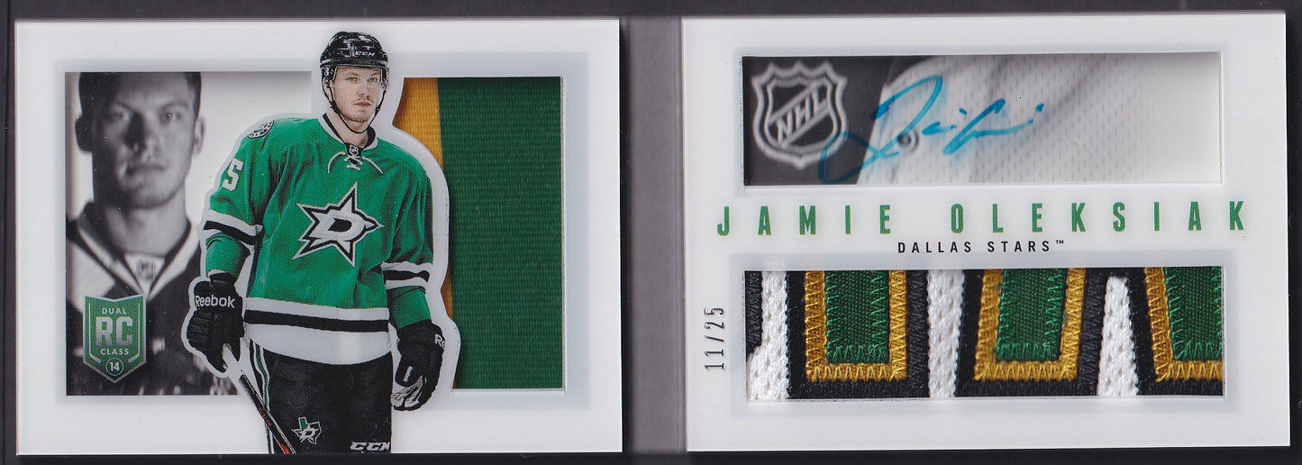 JAMIE OLEKSIAK - 2013 Panini Playbook Rookie Auto Patch Booklet #158, /25