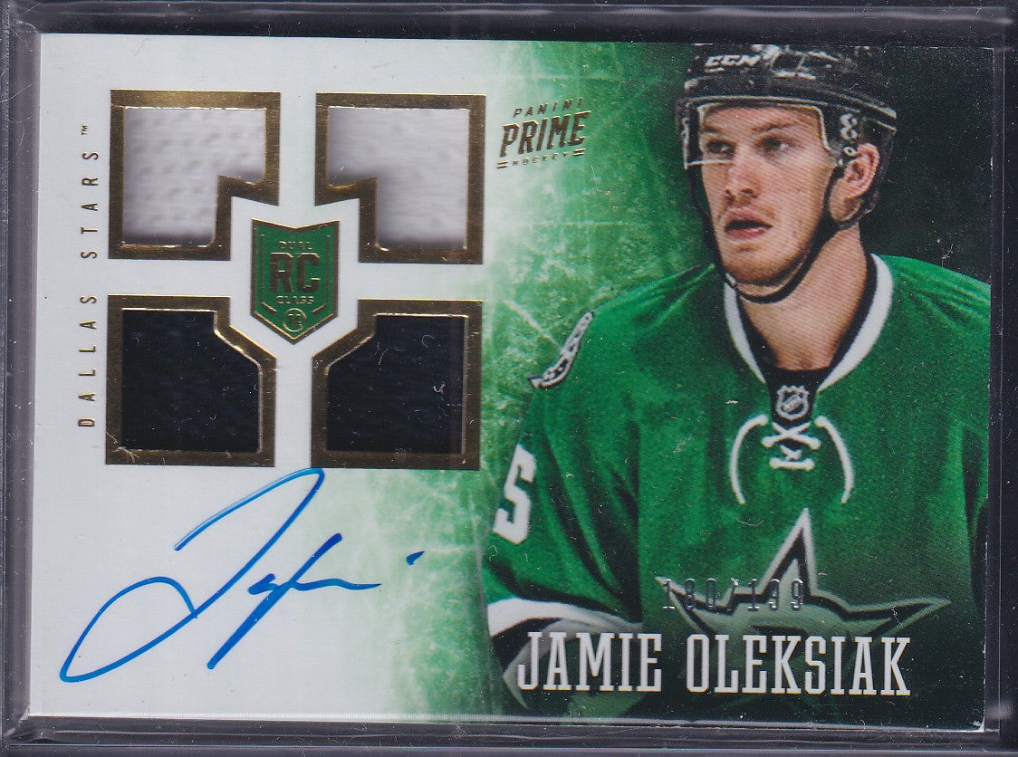 JAMIE OLEKSIAK - 2013 Panini Prime Rookie Quad Patch Auto #159, /199