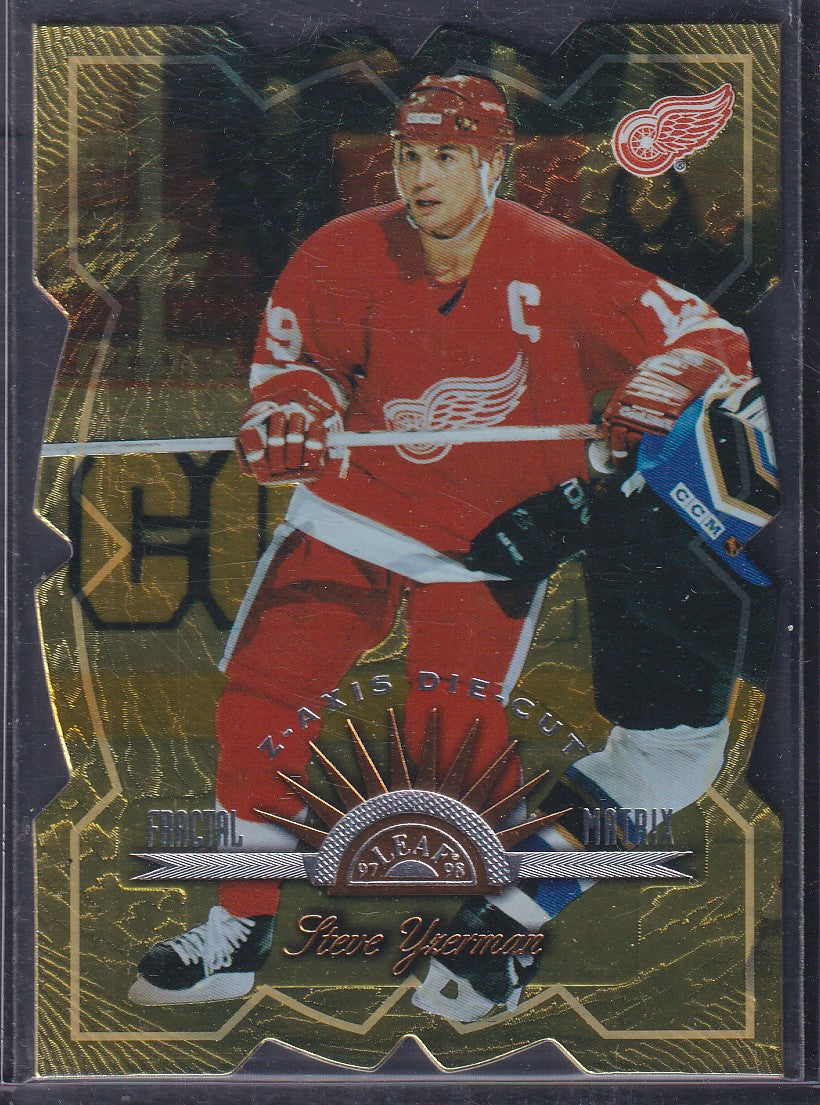 STEVE YZERMAN - 1997 Donruss Leaf Fractal Matrix Die Cut Z Axis #4, /100