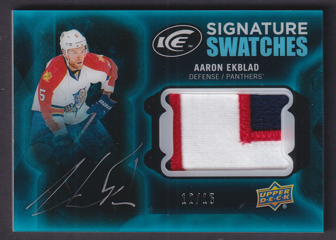 AARON EKBLAD - 2016 Upper Deck Ice Signature Swatches Auto Patch #SS-AE, /15