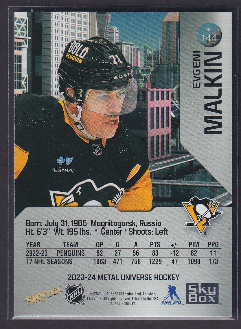 EVGENI MALKIN - 2023 Metal Universe Skybox PMG Green #144, /10