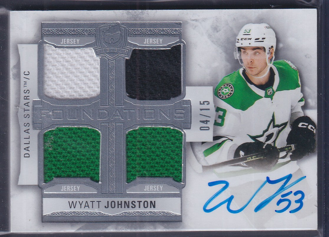 WYATT JOHNSTON - 2022 The Cup Rookie Foundations Quad Auto Patch #F-WJ, /15