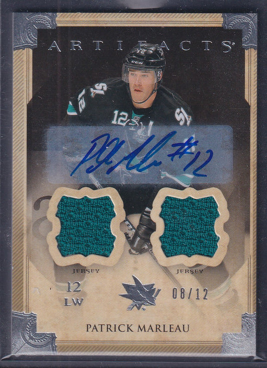 PATRICK MARLEAU - 2013 Upper Deck Artifacts Auto Dual Patch #80, /12