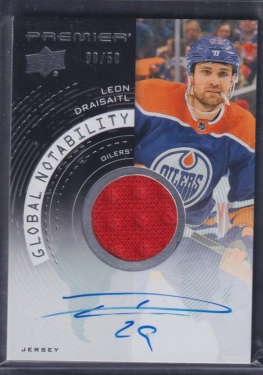 LEON DRAISAITL - 2023 Premier Global Notability Auto Patch #GNA-LD, /50