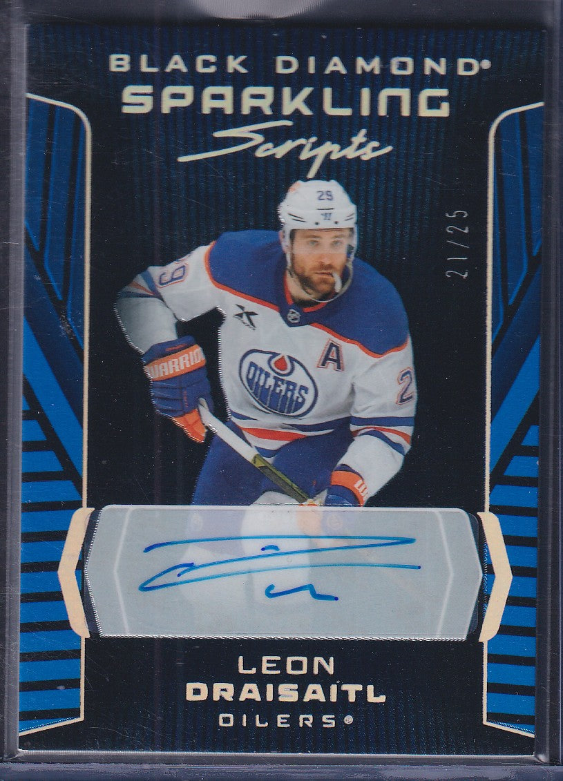 LEON DRAISAITL - 2025 Black Diamond Sparkling Scripts Auto #SS-DR, /25