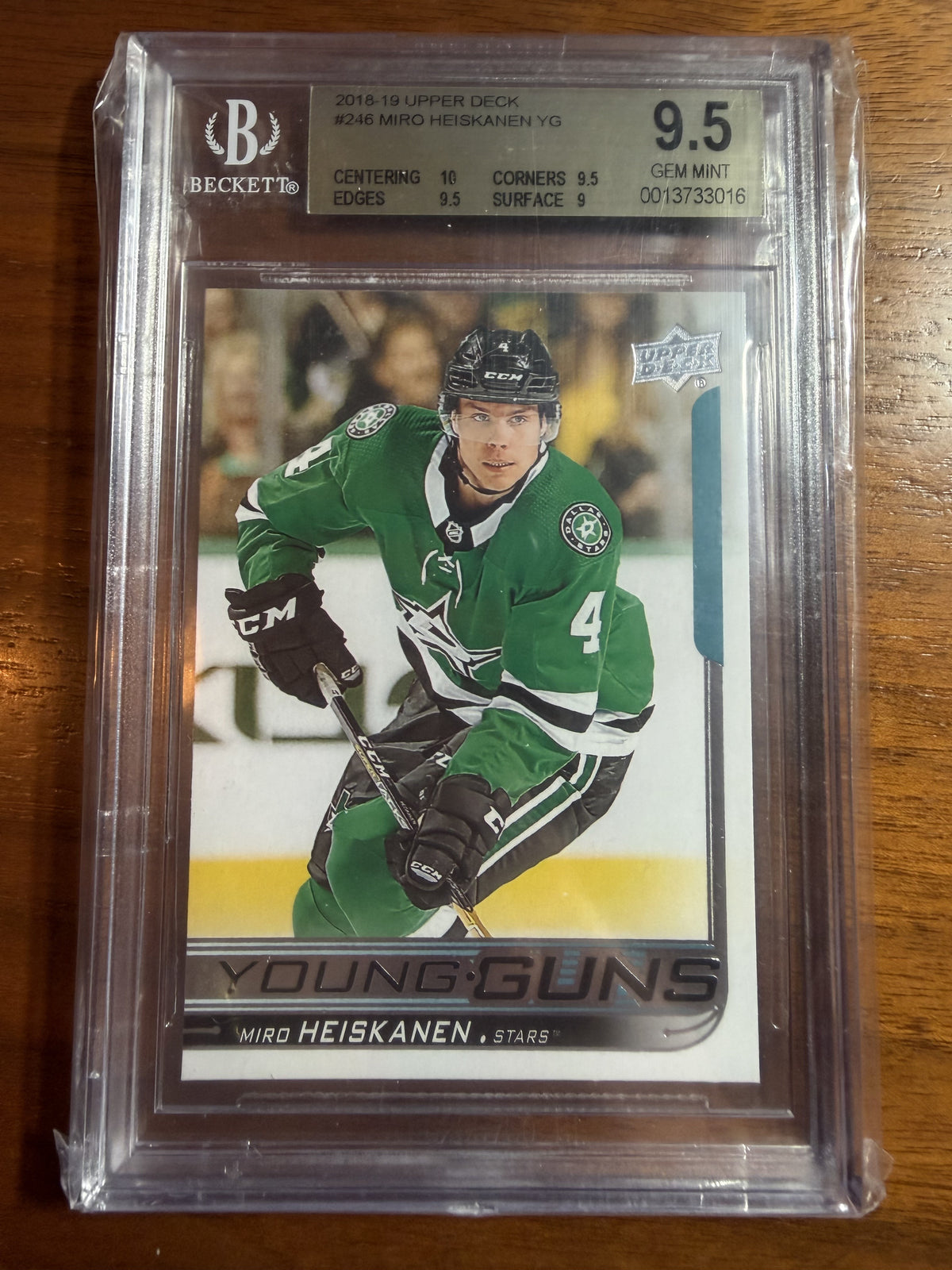 MIRO HEISKANEN - 2018 Upper Deck Young Guns #246, BGS 9.5