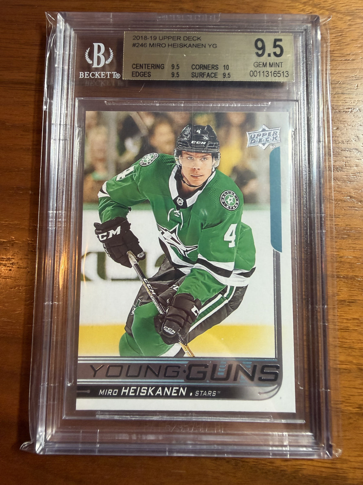 MIRO HEISKANEN - 2018 Upper Deck Young Guns #246, BGS 9.5