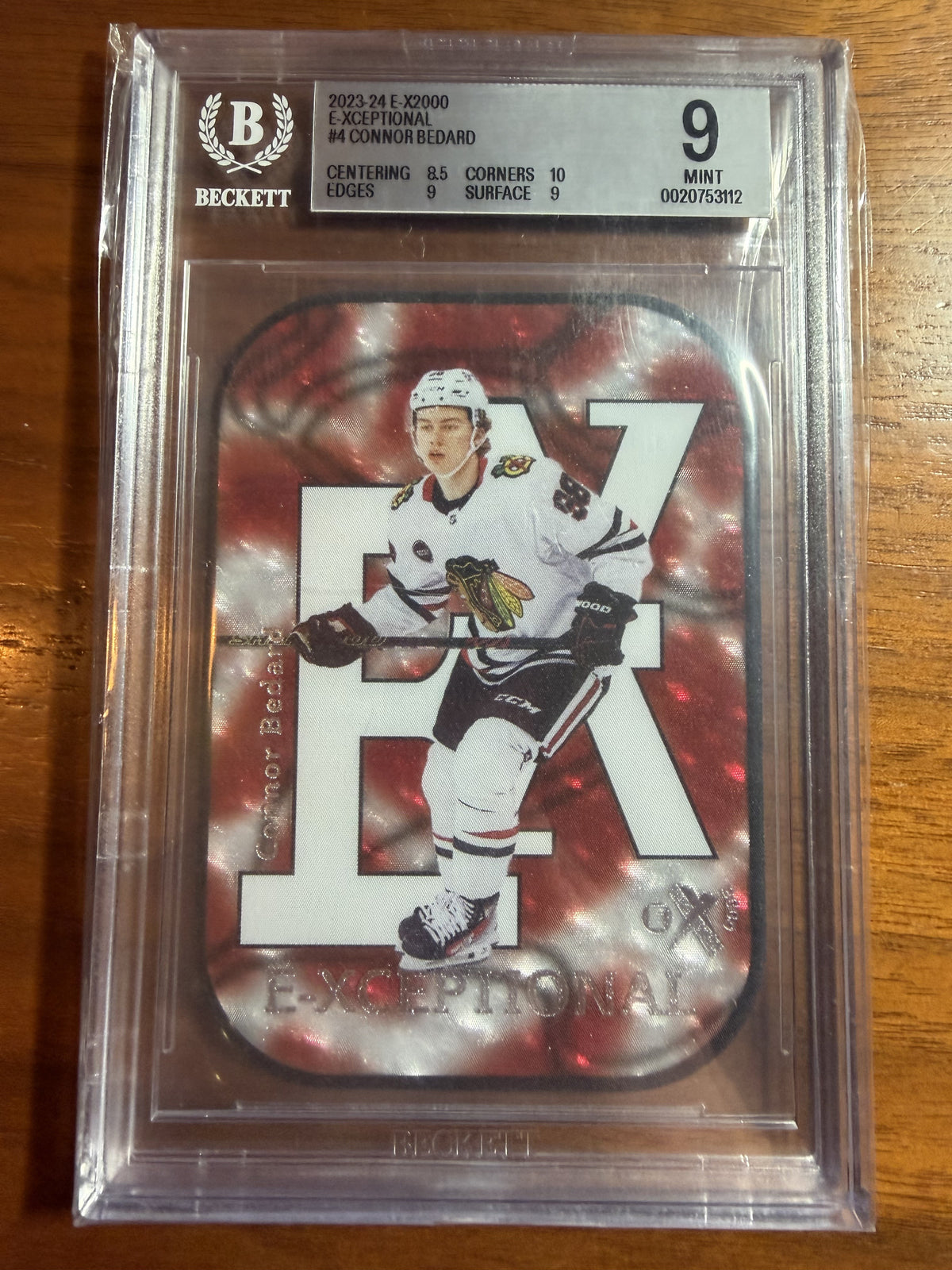 CONNOR BEDARD - 2023 Skybox E-Xceptional Die Cut #4, SSP, BGS 9