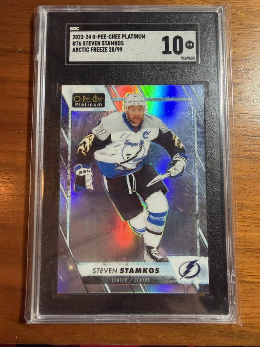 STEVEN STAMKOS - 2023 O-Pee-Chee Platinum ARCTIC FREEZE #76, /99 SGC 10