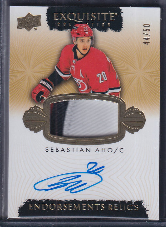 SEBASTIAN AHO - 2023 Upper Deck Exquisite Endorsement Relics Auto, #ER-SA /55