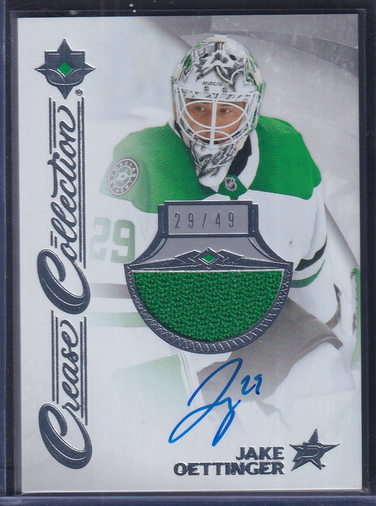 JAKE OETTINGER - 2023 Ultimate Crease Collection Auto Patch #CC-JO, /49 JERSEY #