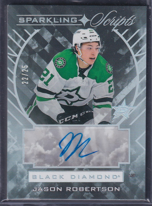 JASON ROBERTSON - 2021 Upper Deck Black Diamond Sparkling Scripts Auto /25