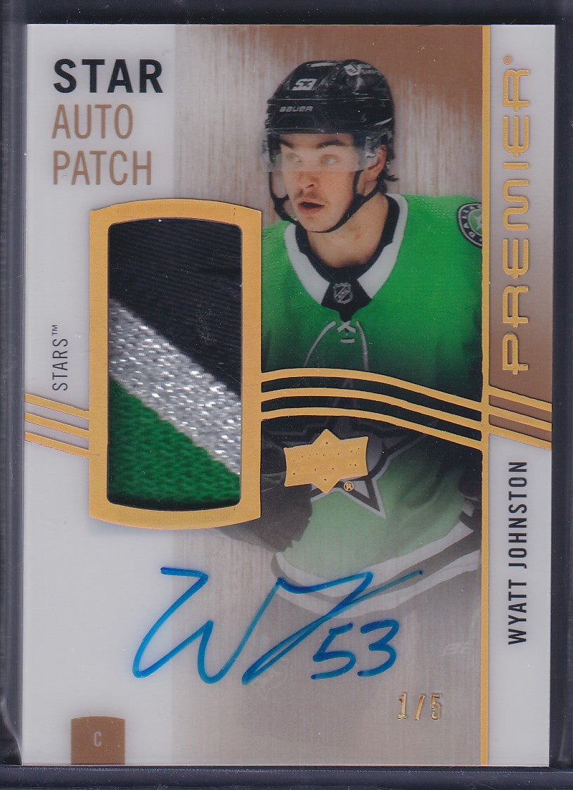 WYATT JOHNSTON - 2023 Upper Deck Premier Star Auto Patch #AV-WJ, /5