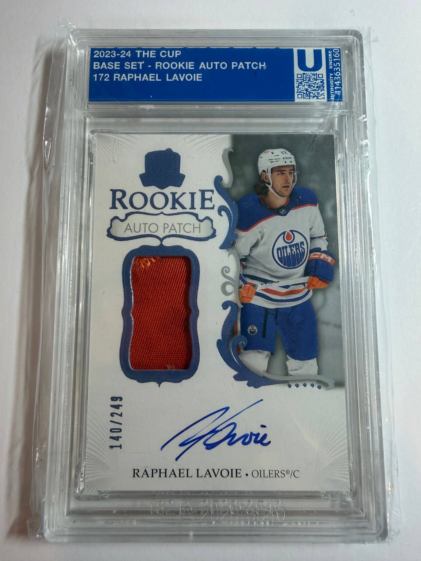 RAPHAEL LAVOIE - 2023 The Cup Rookie Auto Patch #172, /249
