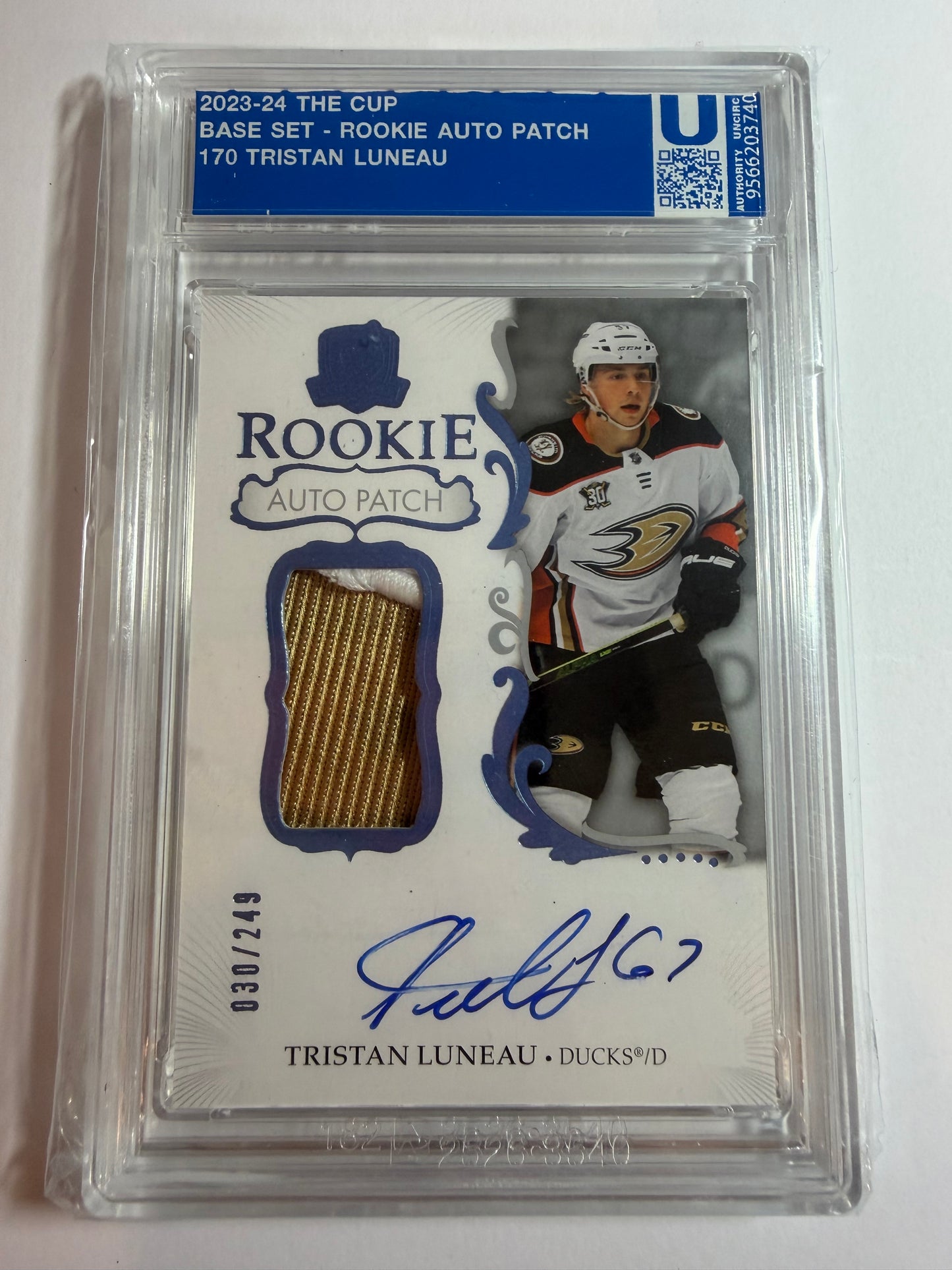 TRISTAN LUNEAU - 2023 The Cup Rookie Auto Patch #170, /249
