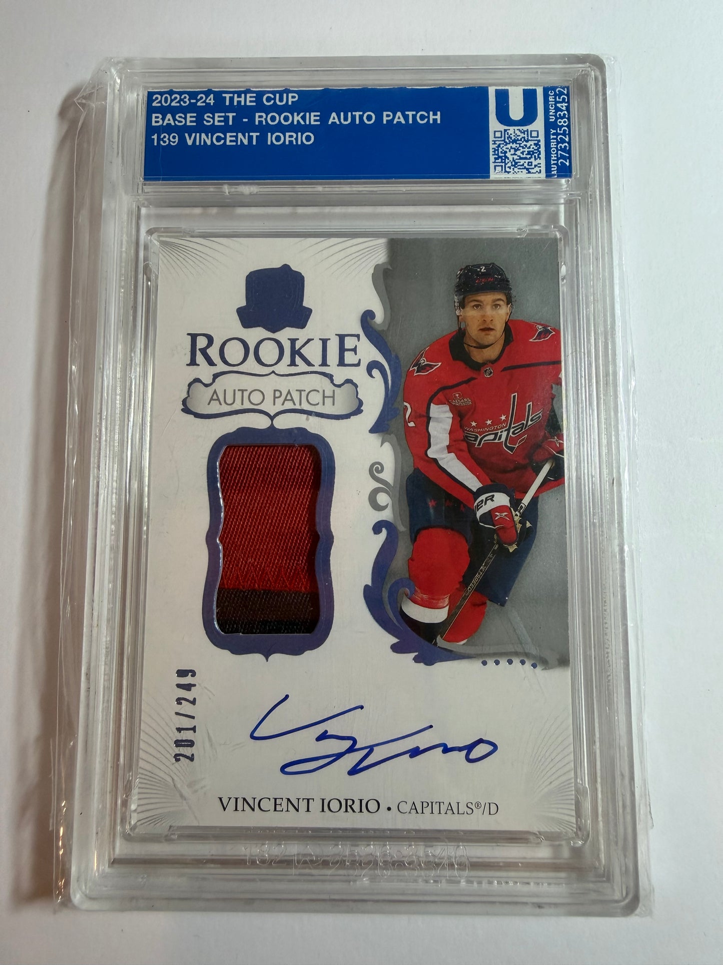 VINCENT IORIO - 2023 The Cup Rookie Auto Patch #139, /249