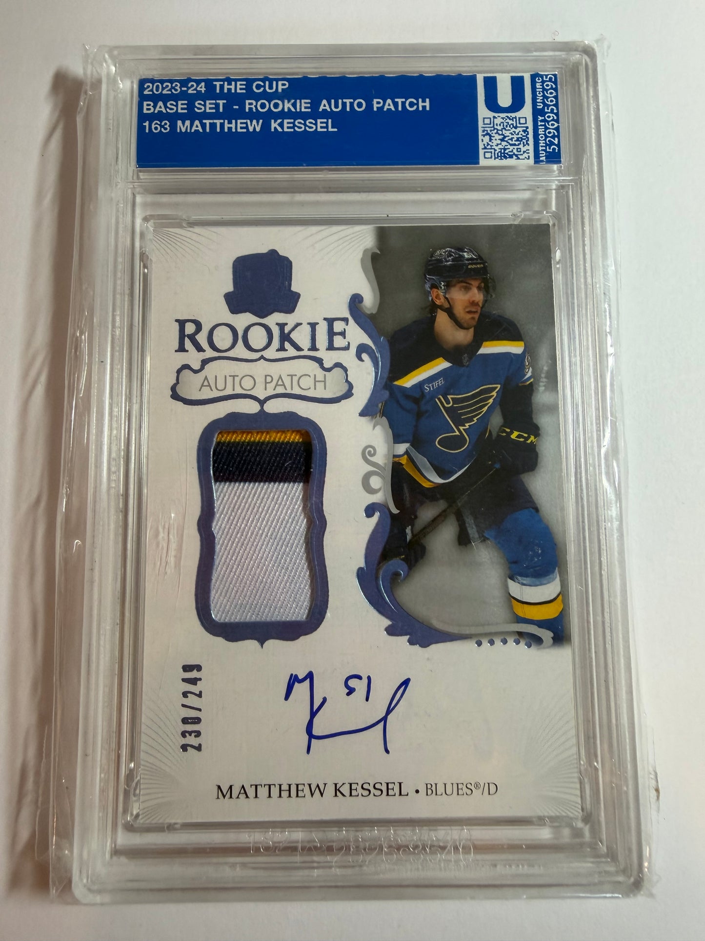 MATTHEW KESSEL - 2023 The Cup Rookie Auto Patch #163, /249