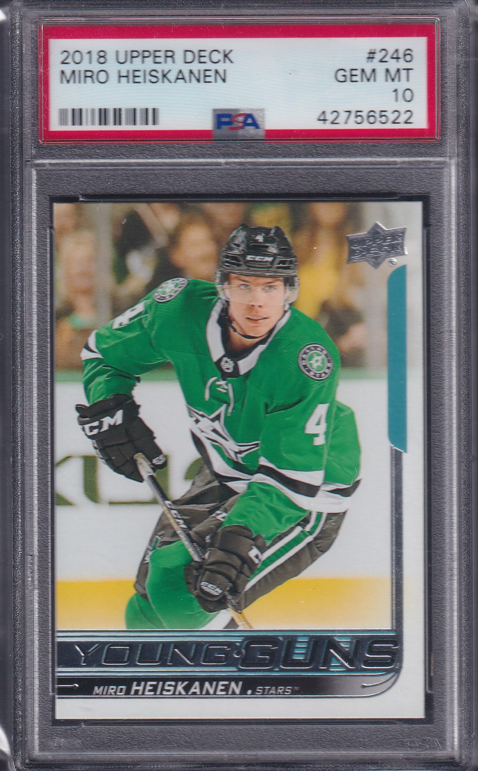 MIRO HEISKANEN - 2018 Upper Deck Young Guns #246, PSA 10