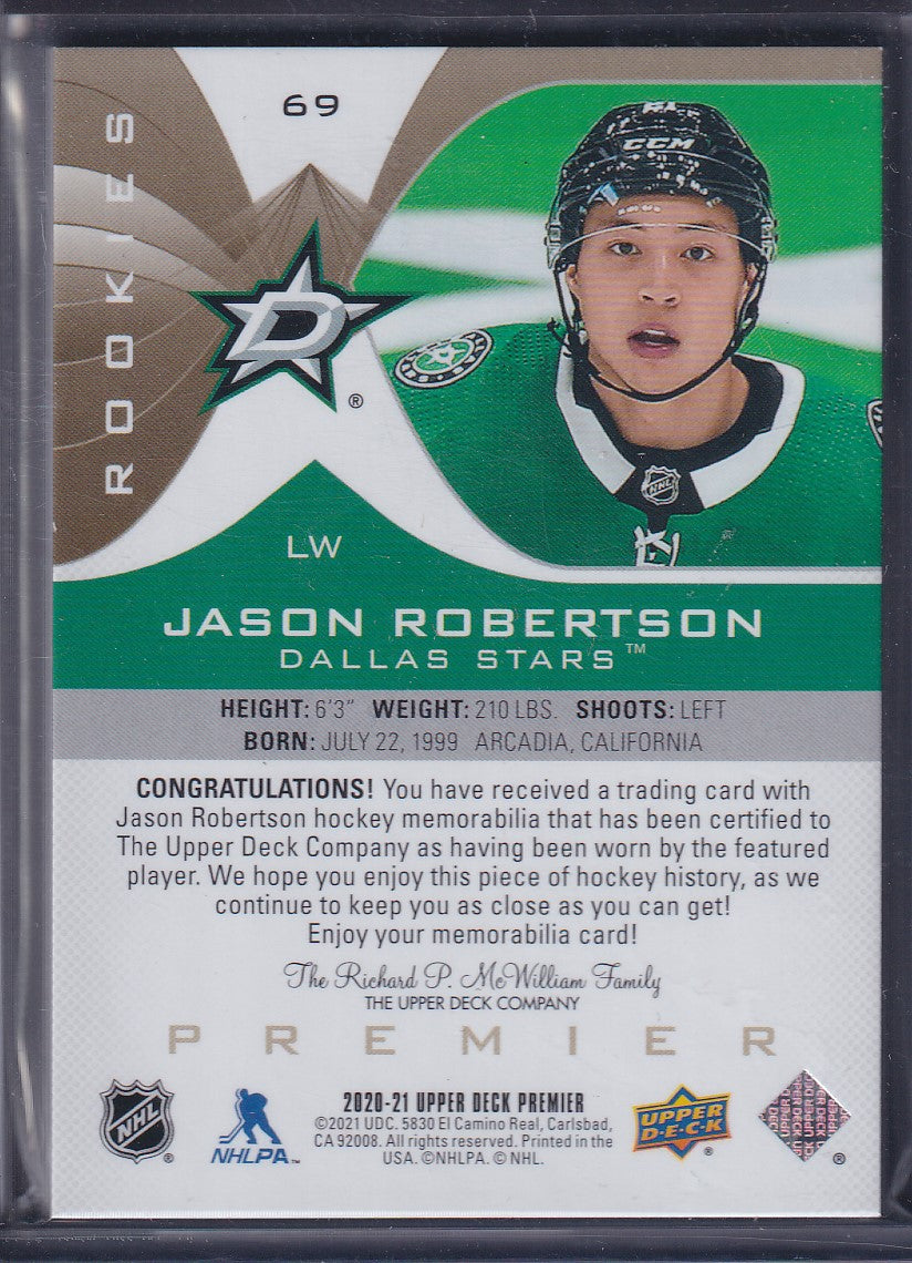 JASON ROBERTSON - 2020 Upper Deck Premier Rookies Patch #69, /49