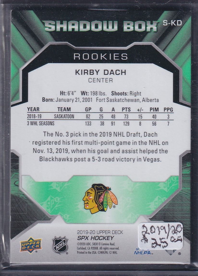 KIRBY DACH - 2019 Upper Deck SPx Shadow Box Rookies #S-KD