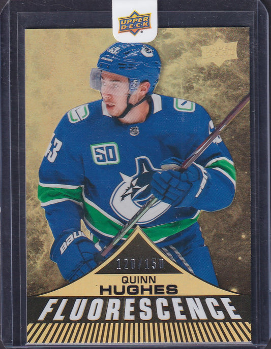 QUINN HUGHES - 2019 Upper Deck Fluorescence ROOKIE #F-26, /150