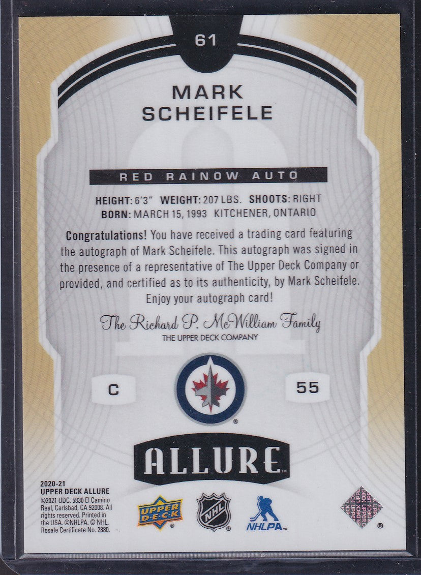 MARK SCHEIFELE - 2020 Upper Deck Allure RED RAINBOW AUTO #61