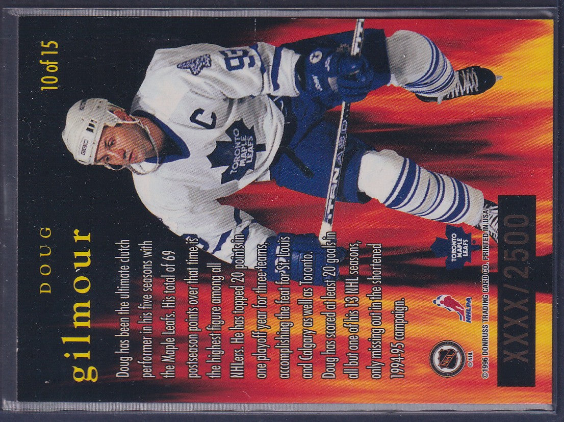 DOUG GILMOUR - 1997 Donruss Leaf Fire on Ice #10, xxxx/2500