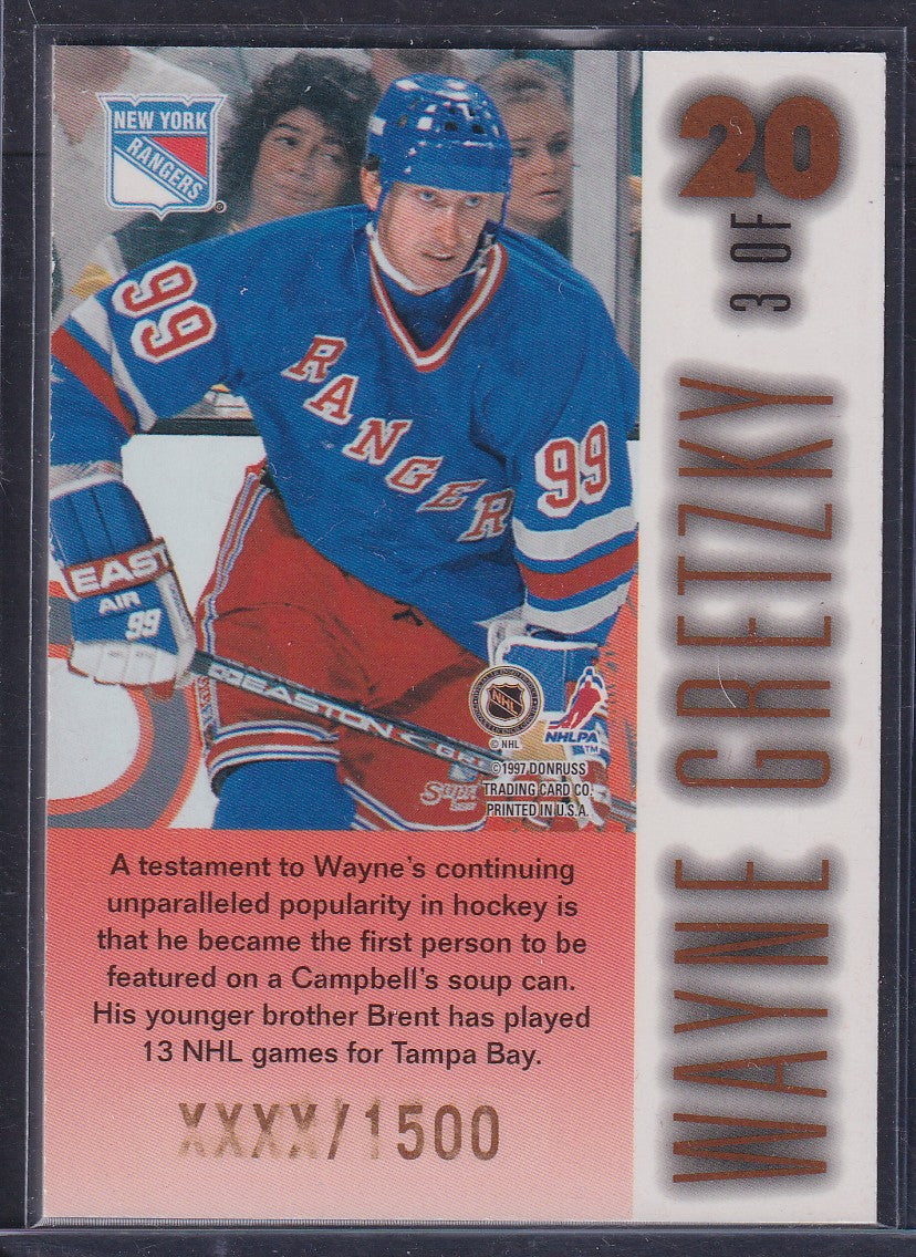 WAYNE GRETZKY - 1996 Donruss Leaf Limited Stubble #3, xxxx/1500