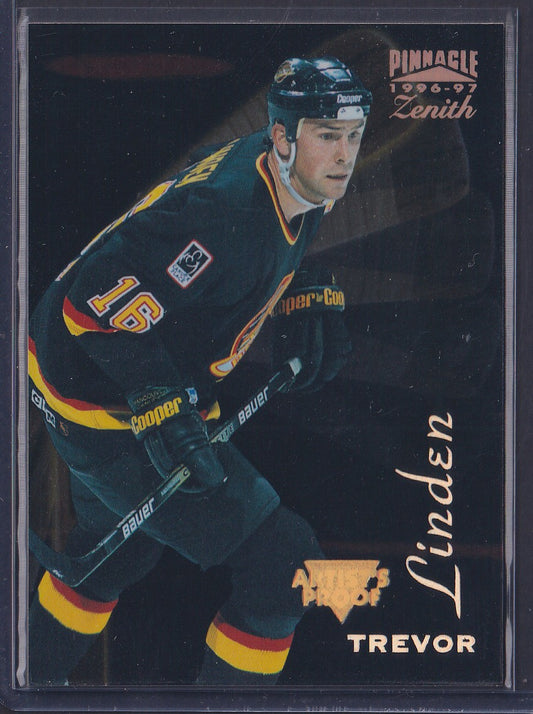 TREVOR LINDEN - 1996 Pinnacle Zenith Artist's PROOF #95