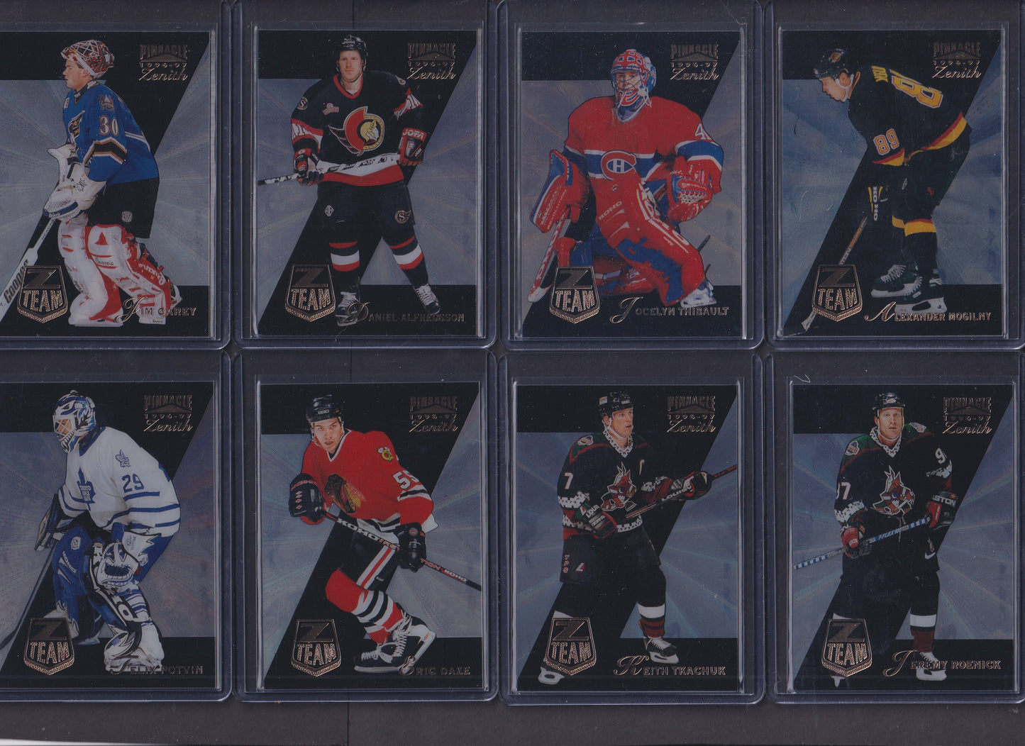 1996 Pinnacle Zenith Z Team Set of 18 - Fedorov, Bure, Potvin, Lindros, etc