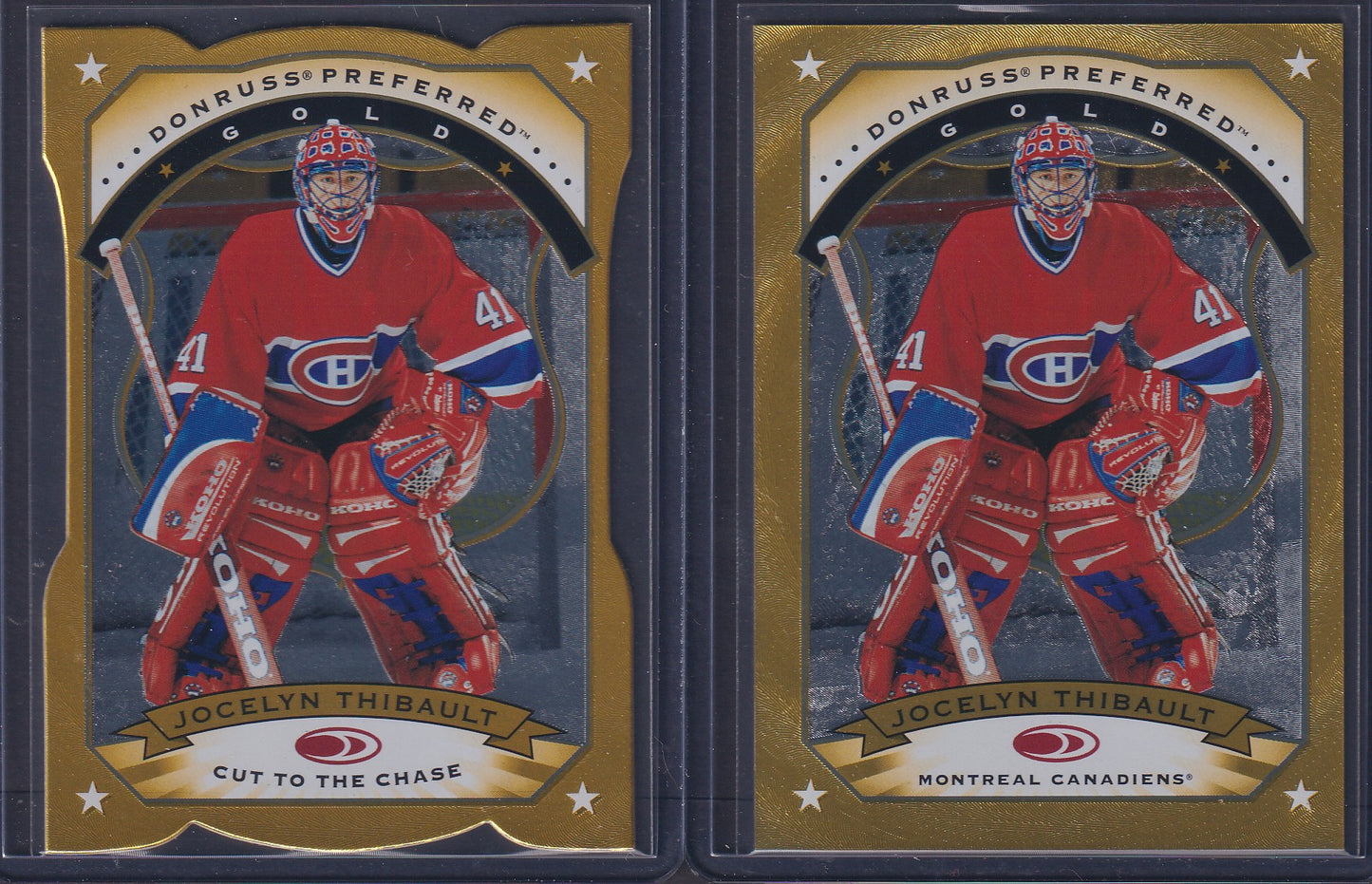 JOCELYN THIBAULT - 1997 Donruss Preferred GOLD and Cut to the Chase #87