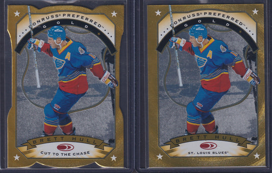 BRETT HULL - 1997 Donruss Preferred GOLD and Cut to the Chase #15