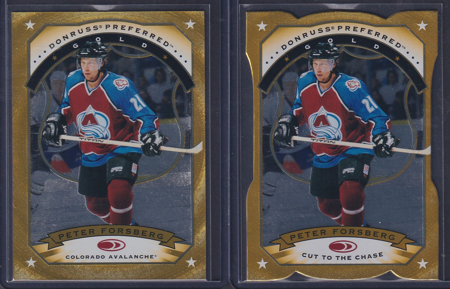 PETER FORSBERG - 1997 Donruss Preferred GOLD and Cut to the Chase #2