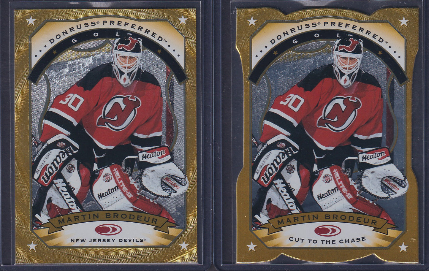 MARTIN BRODEUR - 1997 Donruss Preferred GOLD and Cut to the Chase #16