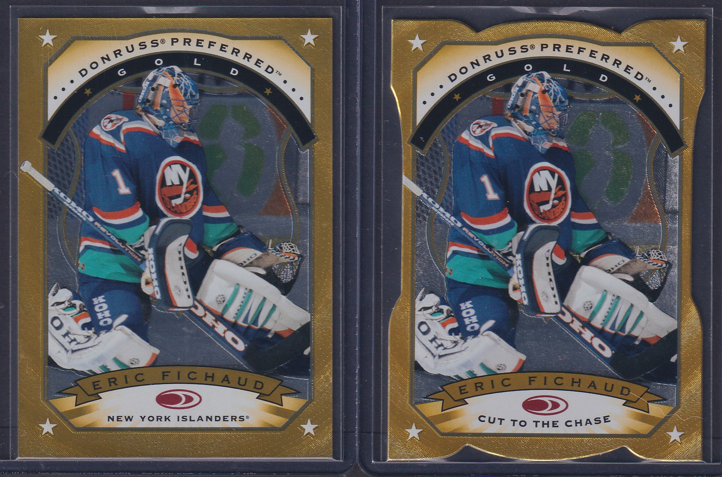 ERIC FICHAUD - 1997 Donruss Preferred GOLD and Cut to the Chase #49