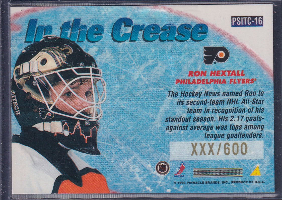 RON HEXTALL - 1996 Pinnacle Summit In the Crease #PSITC-16, xxx/600