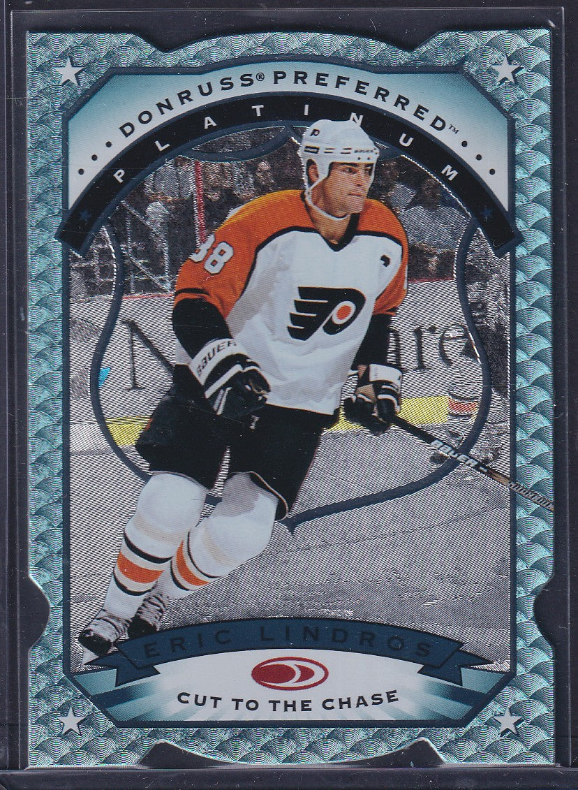 ERIC LINDROS - 1997 Donruss Preferred PLATINUM Cut to the Chase #5