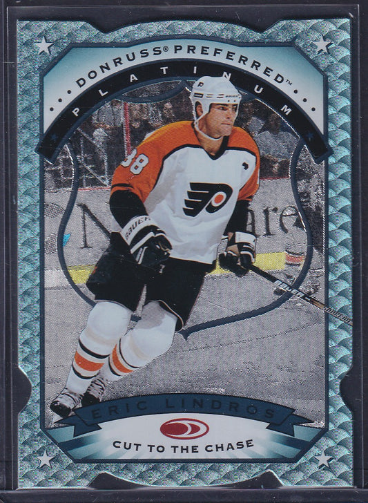 ERIC LINDROS - 1997 Donruss Preferred PLATINUM Cut to the Chase #5