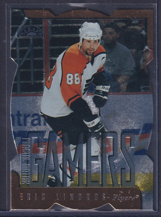 ERIC LINDROS - 1997 Donruss Leaf Fractal Matrix Gamers Die Cut #168, /200