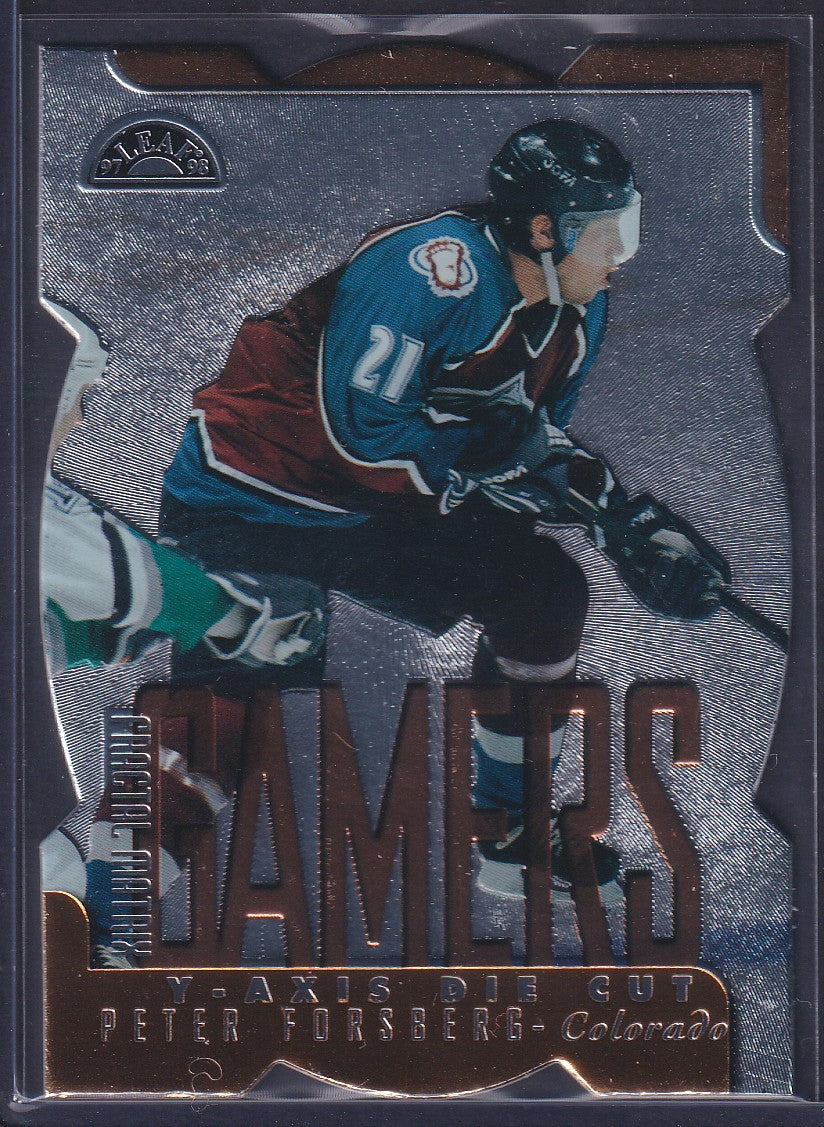 PETER FORSBERG - 1997 Donruss Leaf Fractal Matrix Gamers Die Cut #170, /200