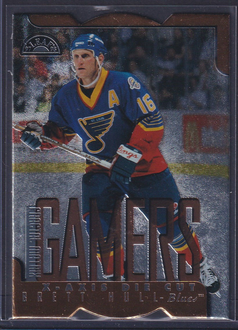 BRETT HULL - 1997 Donruss Leaf Fractal Matrix Gamers Die Cut #178, /400
