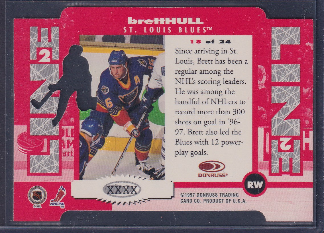 BRETT HULL - 1997 Donruss Line 2 Line Die Cut #18, xxxx