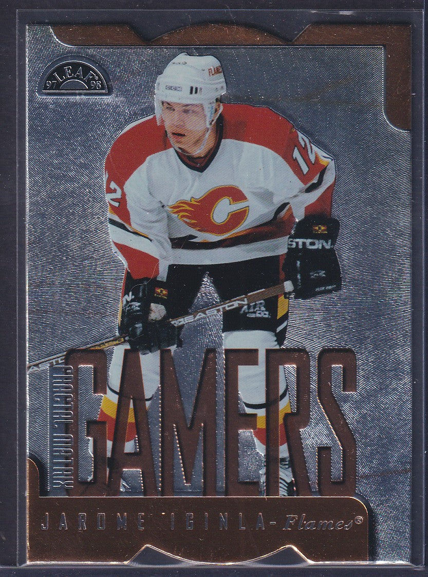 JAROME IGINLA - 1997 Donruss Leaf Fractal Matrix Gamers Die Cut #180, /400