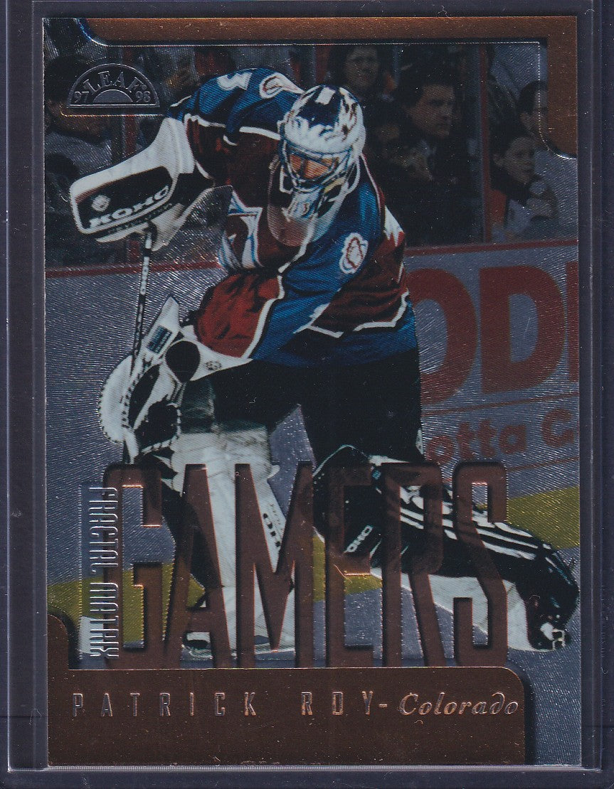 PATRICK ROY - 1997 Donruss Leaf Fractal Matrix Gamers #187, /1400